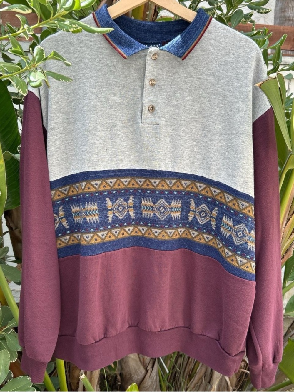 Vintage 90s Blair Knit Polo Sweater USA XL 25x26 Acrylic